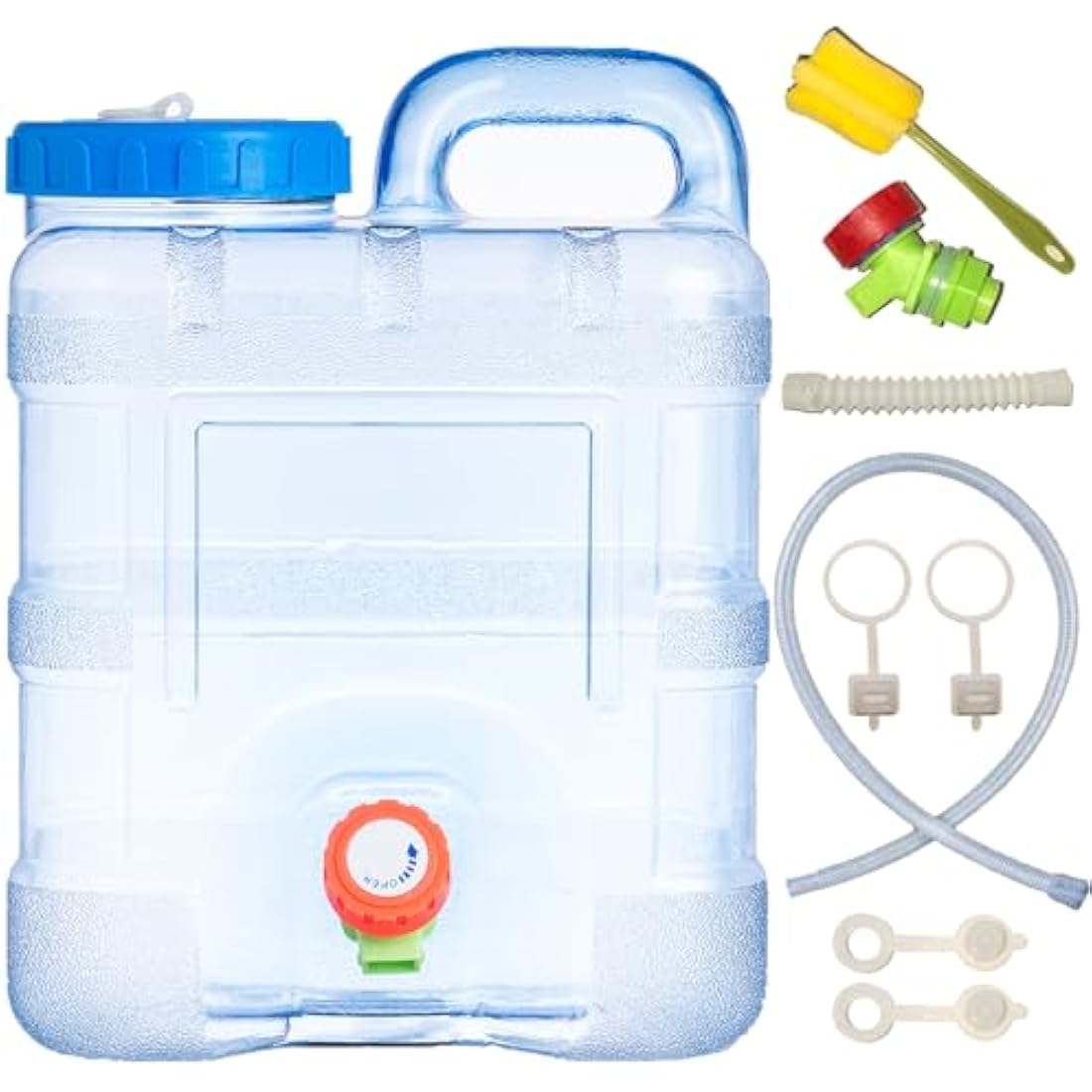 Sparkstarses Water Container, 15L Water Container with Tap, Camping Water Carrier, Plastic Water Tank for Kitchen, RV, Van, Truck, Camping, School, Hospital, Outdoor, Garden