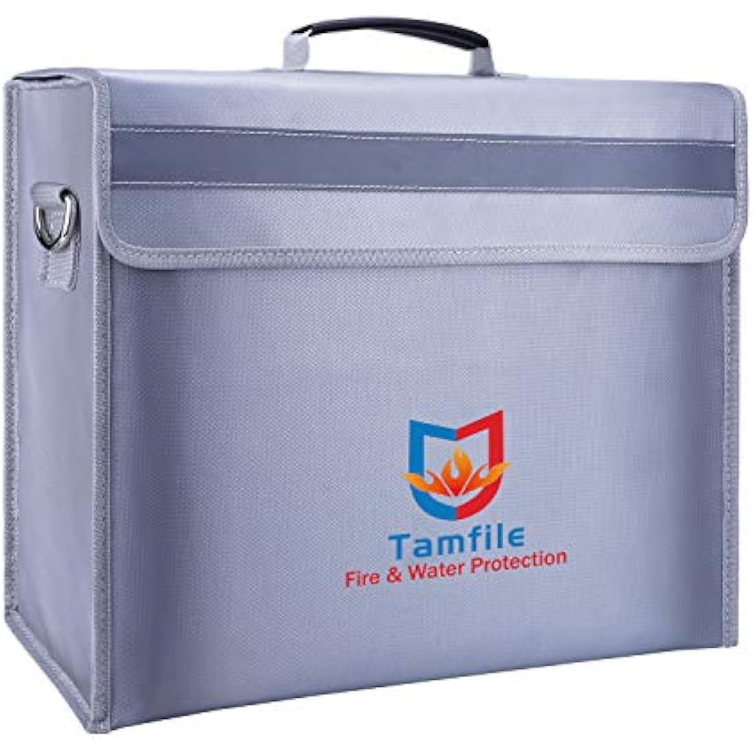 Tamfile 4200℉ Fireproof Document Bag, 16"×12"×5" Large Capacity Water Resistant Document Box A4 with Zipper Upgraded Silicone Coated Fiberglass Fireproof Safety Box for Home, Cash, Valuable, Jewelry