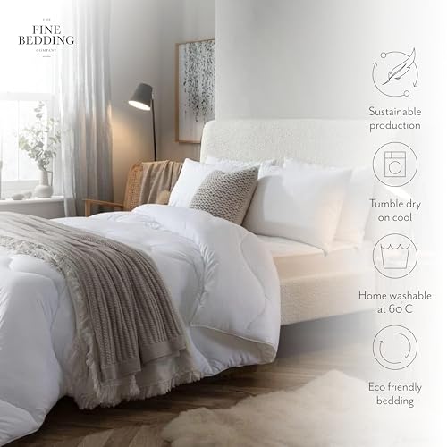The Fine Bedding Company - Spundown Ultimate King Size XL Pillow - Medium Support - Soft Touch 100% Cotton Cover - Machine Washable - Hypoallergenic