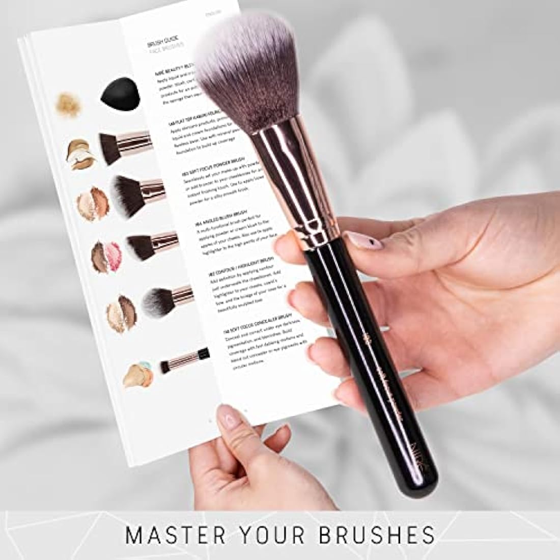 Niré Beauty Professional Makeup Brushes - 15-piece Award Winning Vegan Makeup Brush Set with Case, Blending Sponge, Brush Cleaner, Guide, Gift Box