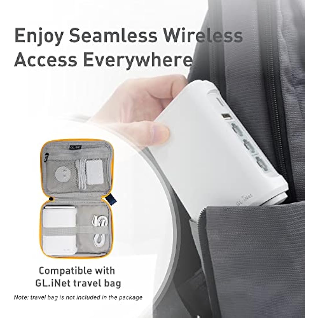 GL.iNet GL-SFT1200 (Opal) Portable Wifi Router for Travel, Wireless Access Point, Pocket Wifi 5 Abroad, Secure Vpn Router, Mobile Wireless Routers for Modem, Mini Routers for Hotel, Plane, Openwrt