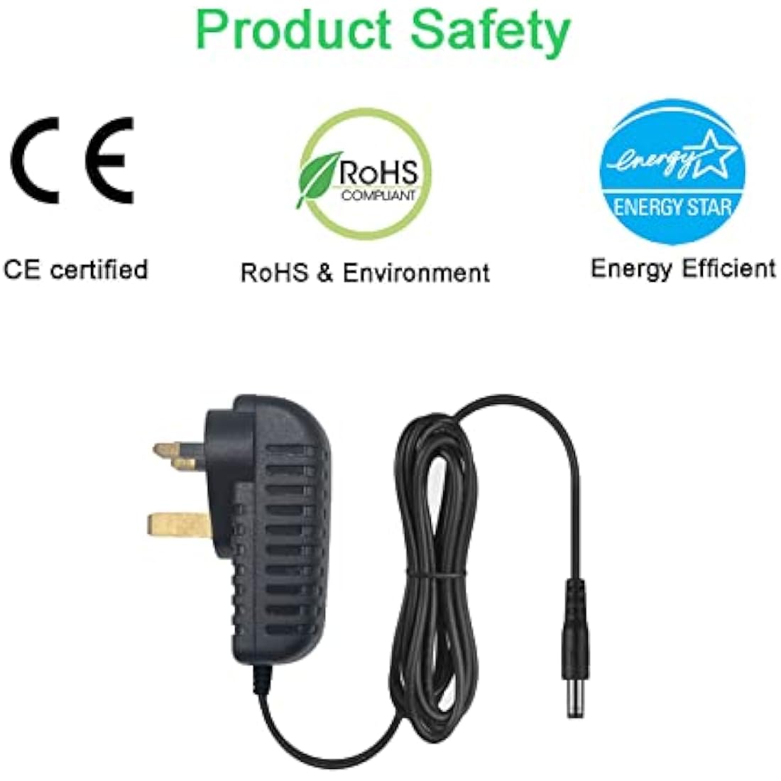 MyVolts 12V power supply adaptor compatible with Roland E-38 Keyboard - UK plug