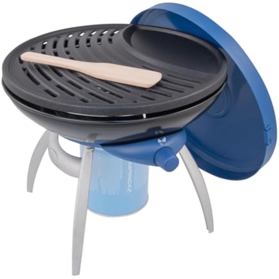 Campingaz Party Grill, Camping Stove and Grill, All-in-One Portable Camping BBQ, with Griddle, Grid and Pan Support, Black