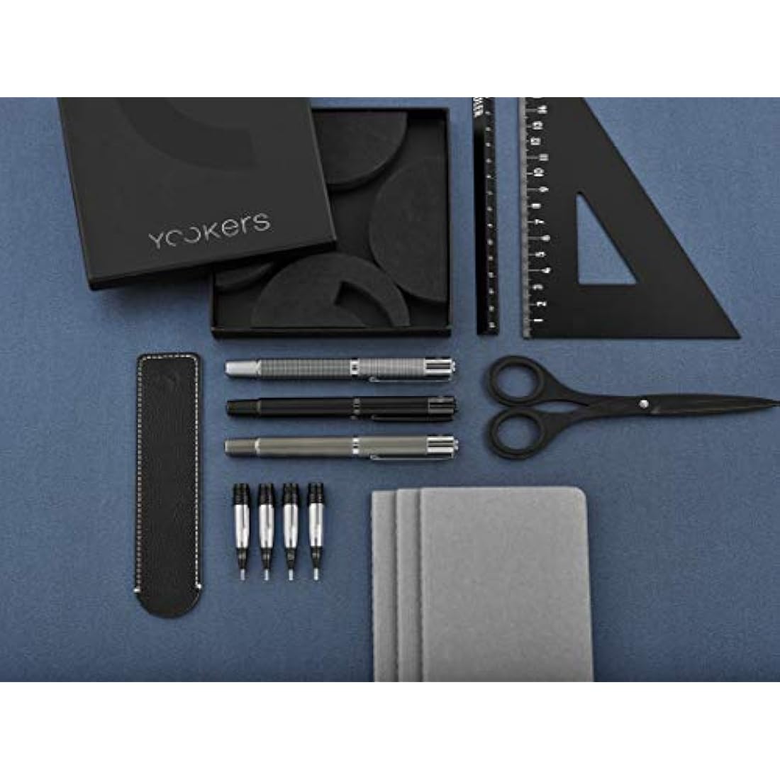 Yookers Metis Refillable Fibre Pen in Matt Black Lacquer 1.0mm Tip