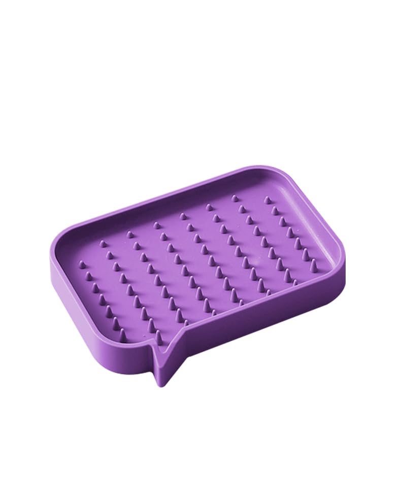 Silicone Self Draining Soap Dish, Sponges Holder Tray for Bathroom Kitchen