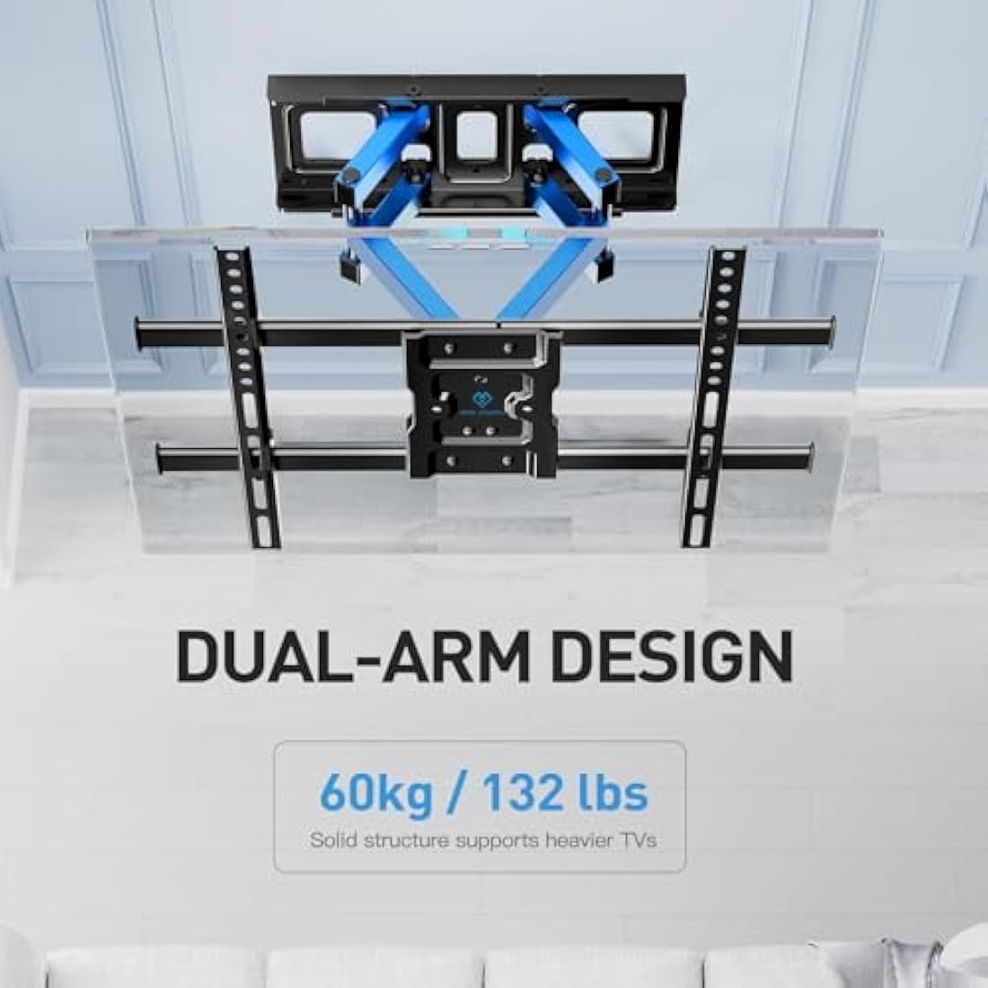 PERLESMITH TV Wall Bracket, for 37-85 Inch TVs up to 60kg, Swivel Tilt Extend TV Wall Mount, 55 65 inch Wall Brackets max VESA 600x400mm, PSPILFK1