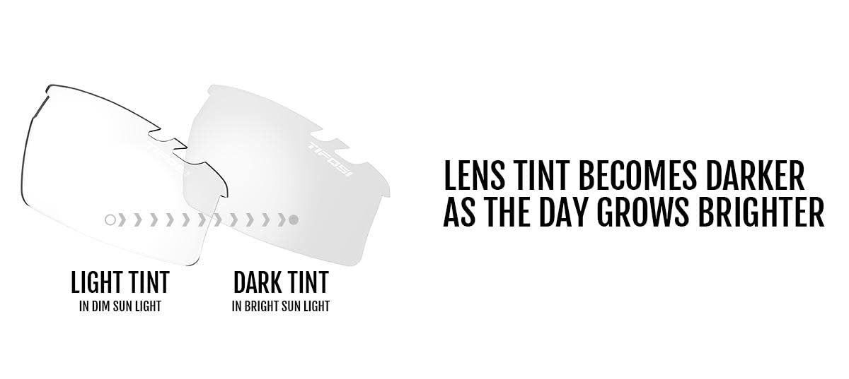 TIFOSI Crit Crystal Black Fototec Light Night Lens Sunglasses: Fototec photochromic lens, lightweight, UV protection, adjustable ear and nose pieces,