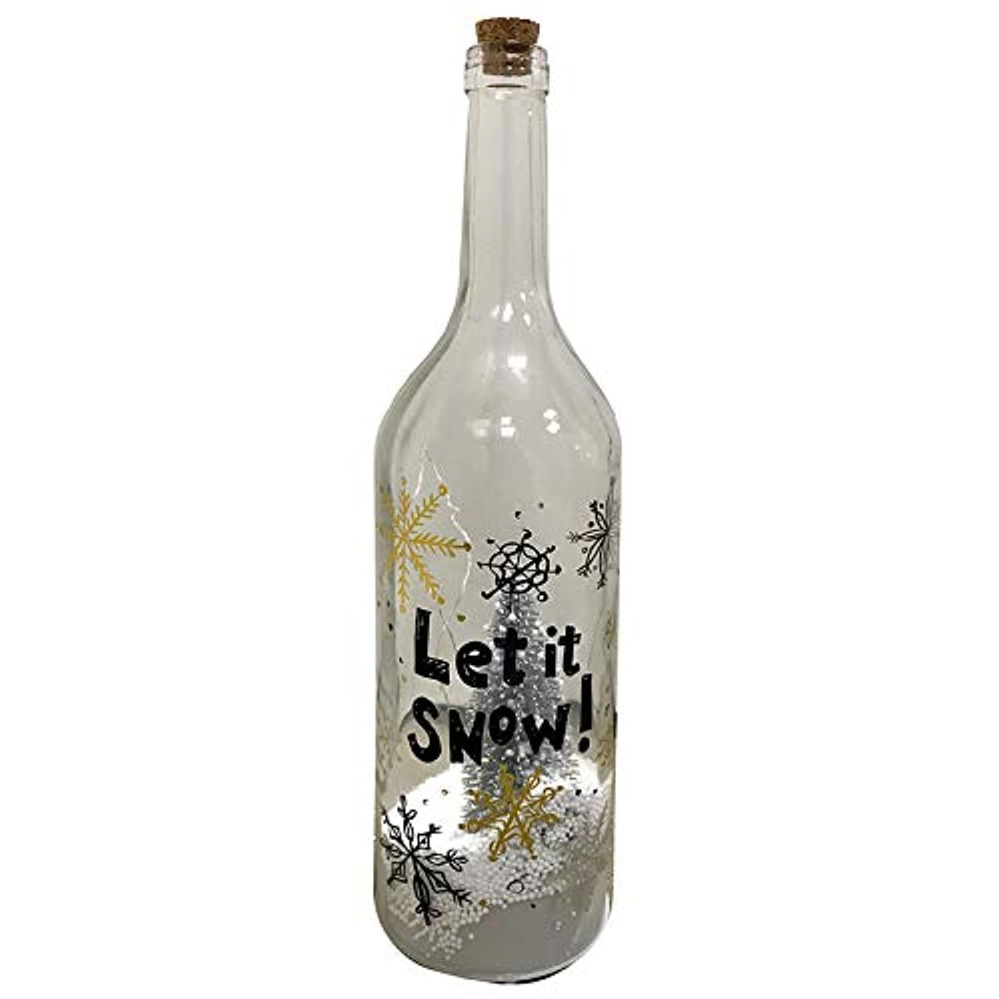 Puckator led let it snow christmas tree musical snowstorm bottle x large