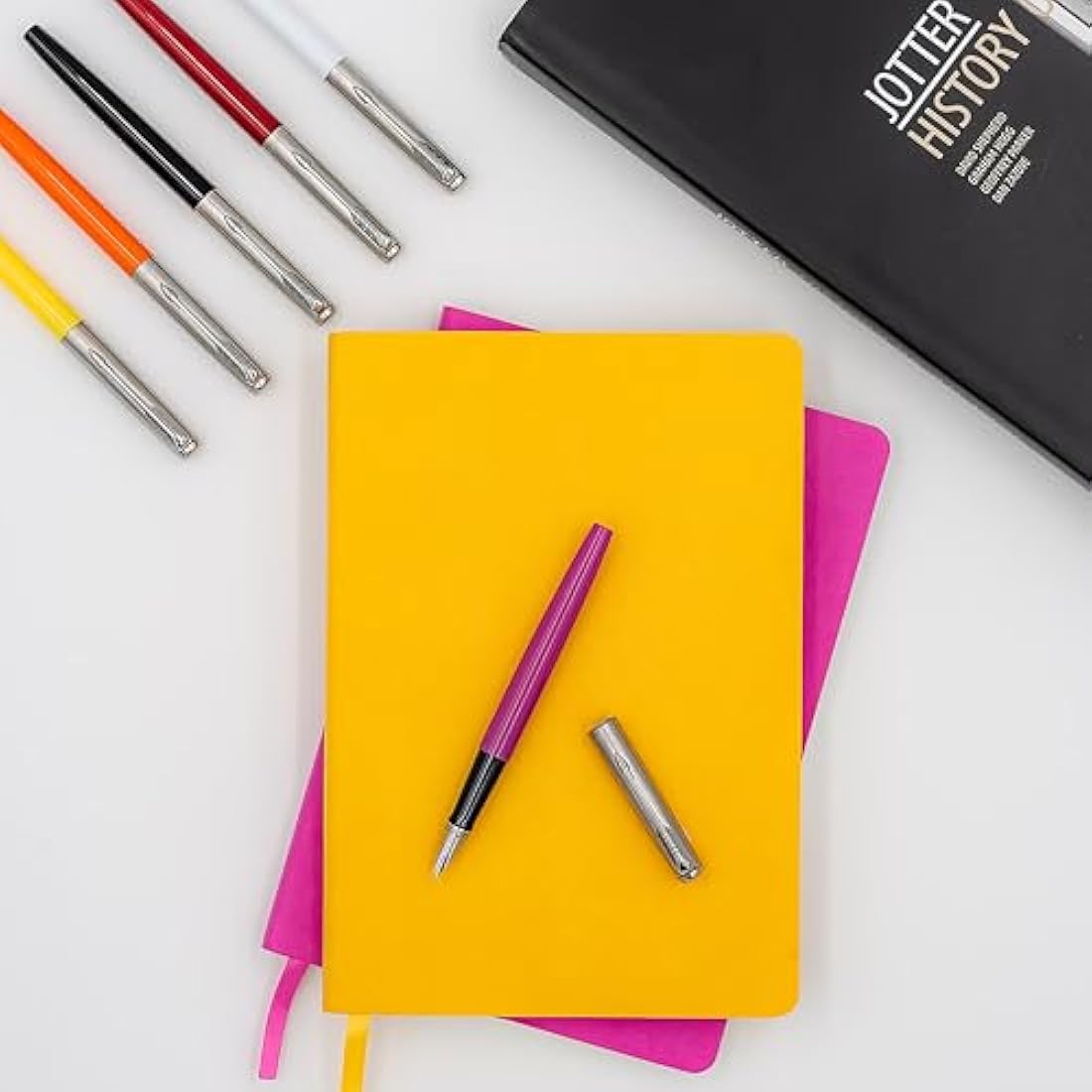 Parker Jotter Originals Fountain Pen | Classic Black Finish | Medium Nib | Blue & Black Ink