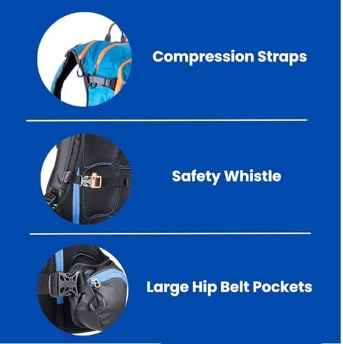 TerraWest Core Avalanche Kit,Ski Backpack Including Recco & Removable Back Protector, Hydration Bladder, Core Plus Shovel, Core 240 cm Quick Lock Probe, Backcountry Skiing, Snowboarding (Blue)