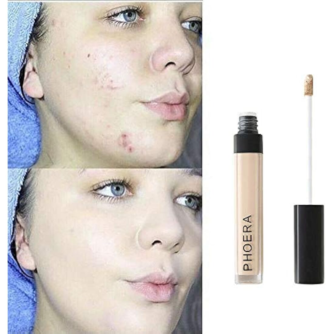 Phoera Full‑Coverage Matte Liquid Concealer – Waterproof, Oil‑Free Camouflage for Dark Circles, Acne Scars & Under‑Eye (110 - Dark Coffee)