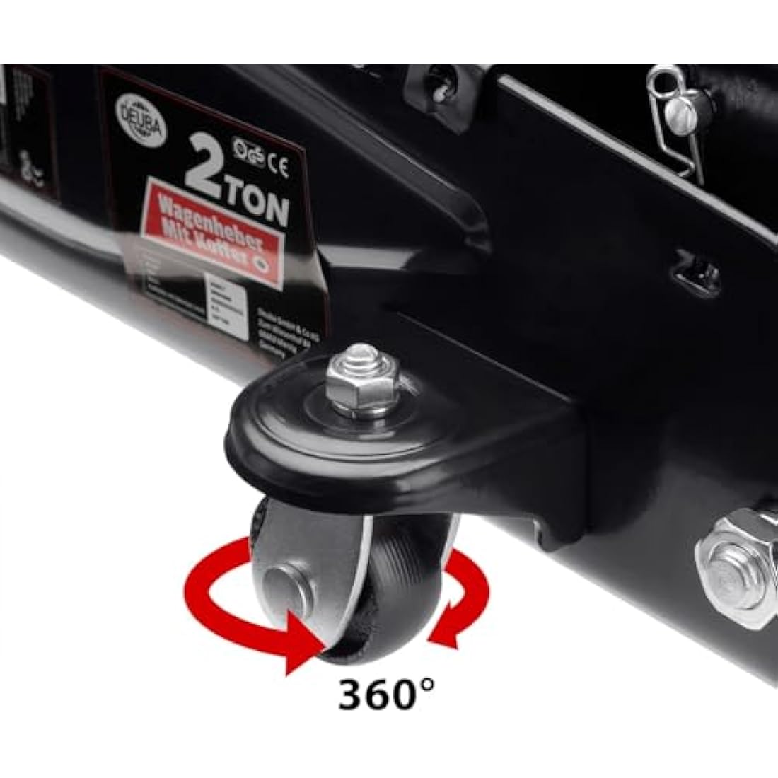 DEUBA® Hydraulic 2 Tonne Trolley Floor Jack for Cars | Lift Height 135-330 mm | With Case and Rubber Pad | Portable Garage and Workshop Equipment