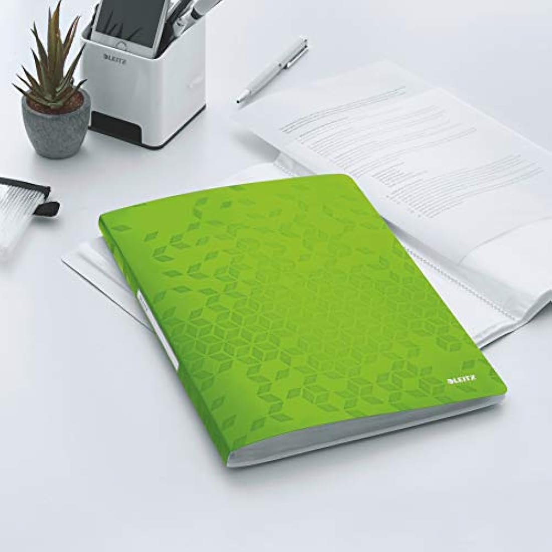 Leitz 46320054 A4 Display Book, 40 Pockets, 80 Sheet Capacity, Transparent Pockets, WOW Range, Green