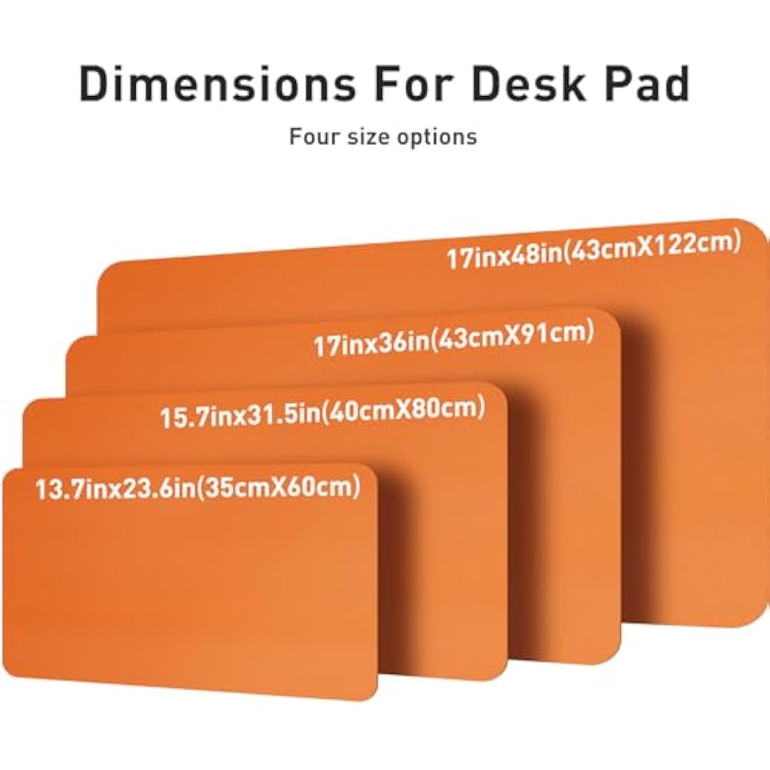 Leather Desk Pad Protector,Mouse Pad,Office Desk Mat, Non-Slip PU Leather Desk Blotter,Laptop Desk Pad,Waterproof Desk Writing Pad for Office and Home (80cmx40cm,Hermes Orange)