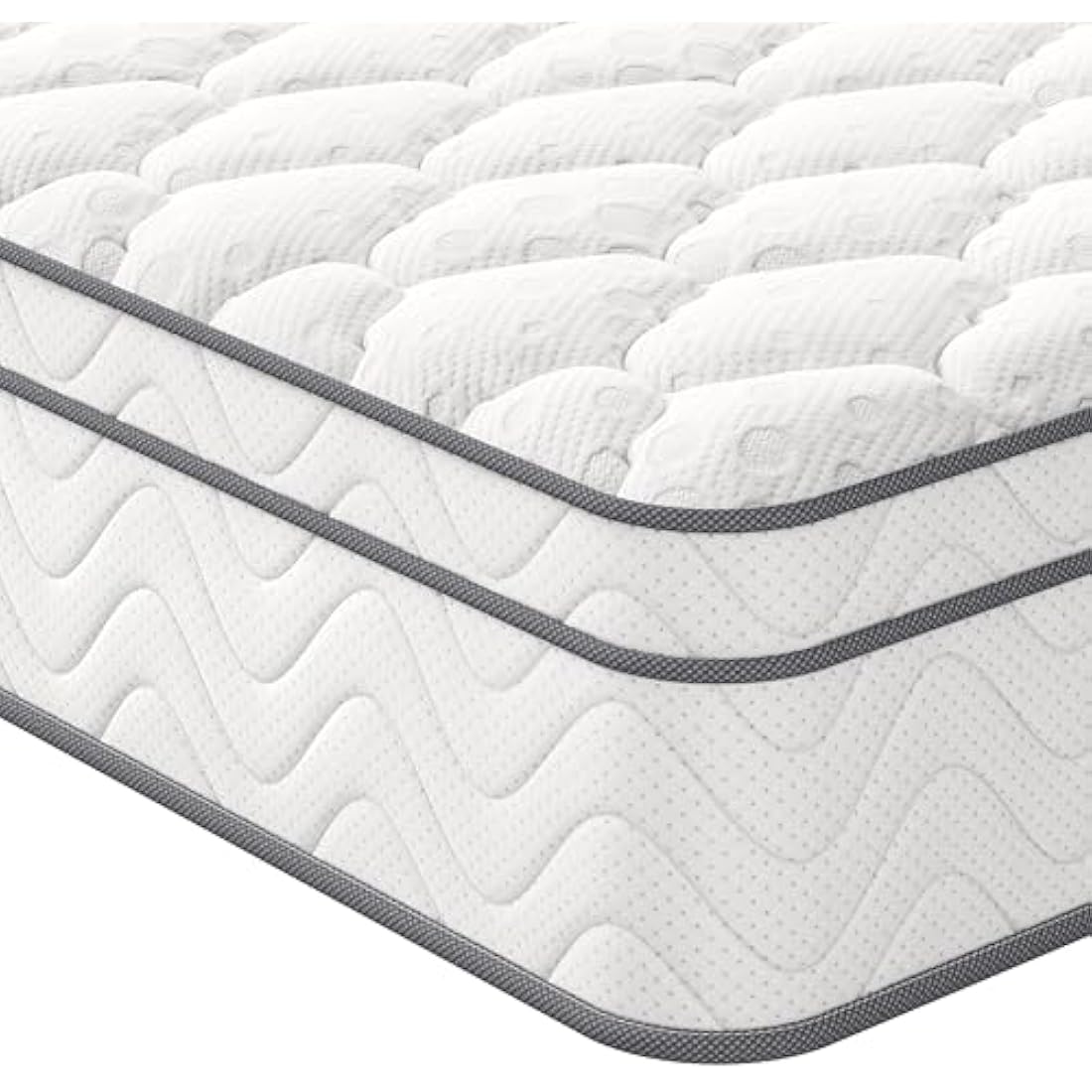 Vesgantti Small Single Mattress 75 x 190cm, 10.3 Inch Hybrid Mattress with Breathable Foam and Individually Pocket Spring - Medium Firm, Classic Box Top Collection