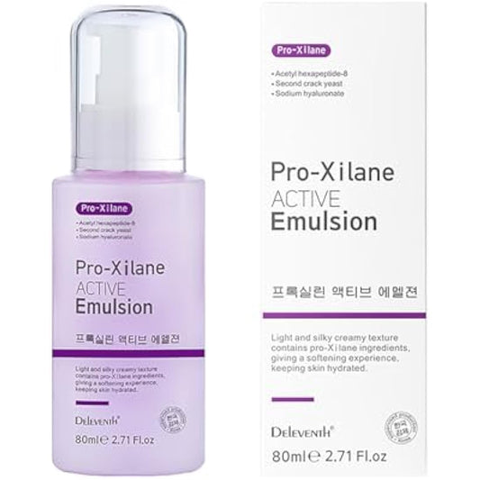 DEleventh Korean Brand Pro-Xilane Active Emulsion 80ml / Anti-Wrinkle, Moisturizing, Anti-Aging, Tighten and Delicate Skin, Improve Darkening, Repair Damaged Cells, and Block UV Rays