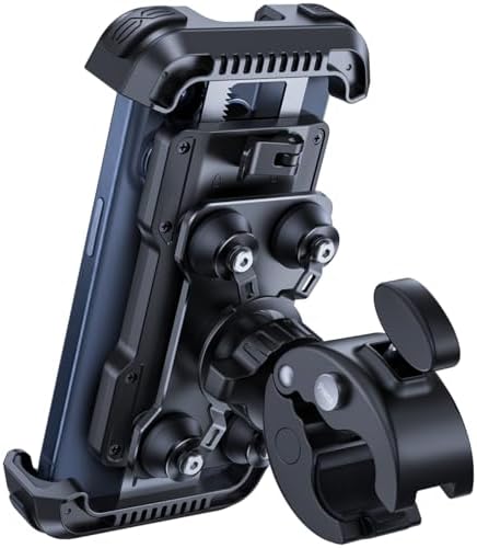 Lamicall Motorbike Phone Holder [Dual Anti-Shock] - 2025 Motorcycle Phone Mount, Universal Bike Phone Holder for iPhone 16 15 14 13 12 11 Pro Max Plus Mini, Samsung S23, 4.7-6.7" Phone - Black