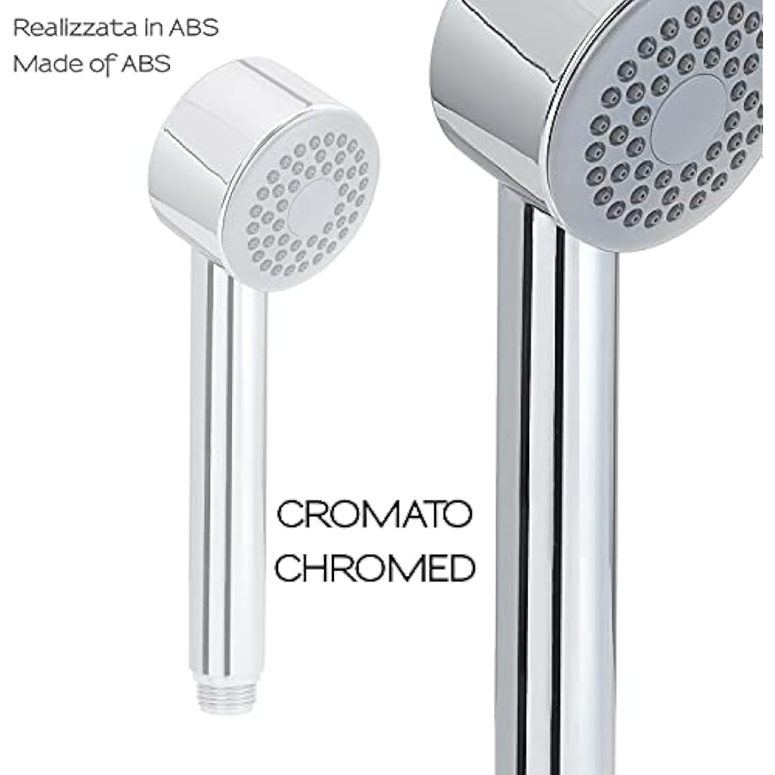 Gedy Chrome, G-Trendy 01, 1 Jet Shower, ABS Shower Head with Finish, 5 Years Warranty, R&D Design, Sand Filter Included, One Size