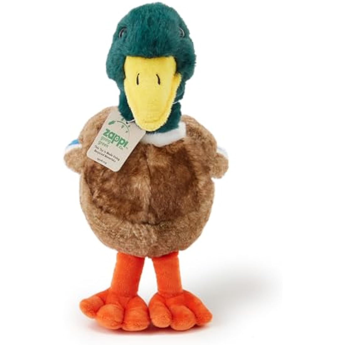 Zappi Co Mallard Duck Plush Toy (30cm) - Bright, Cuddly Duck, Eco-Friendly, Ideal for Children's Imaginary Pond Play, Made from 100% Recycled Material