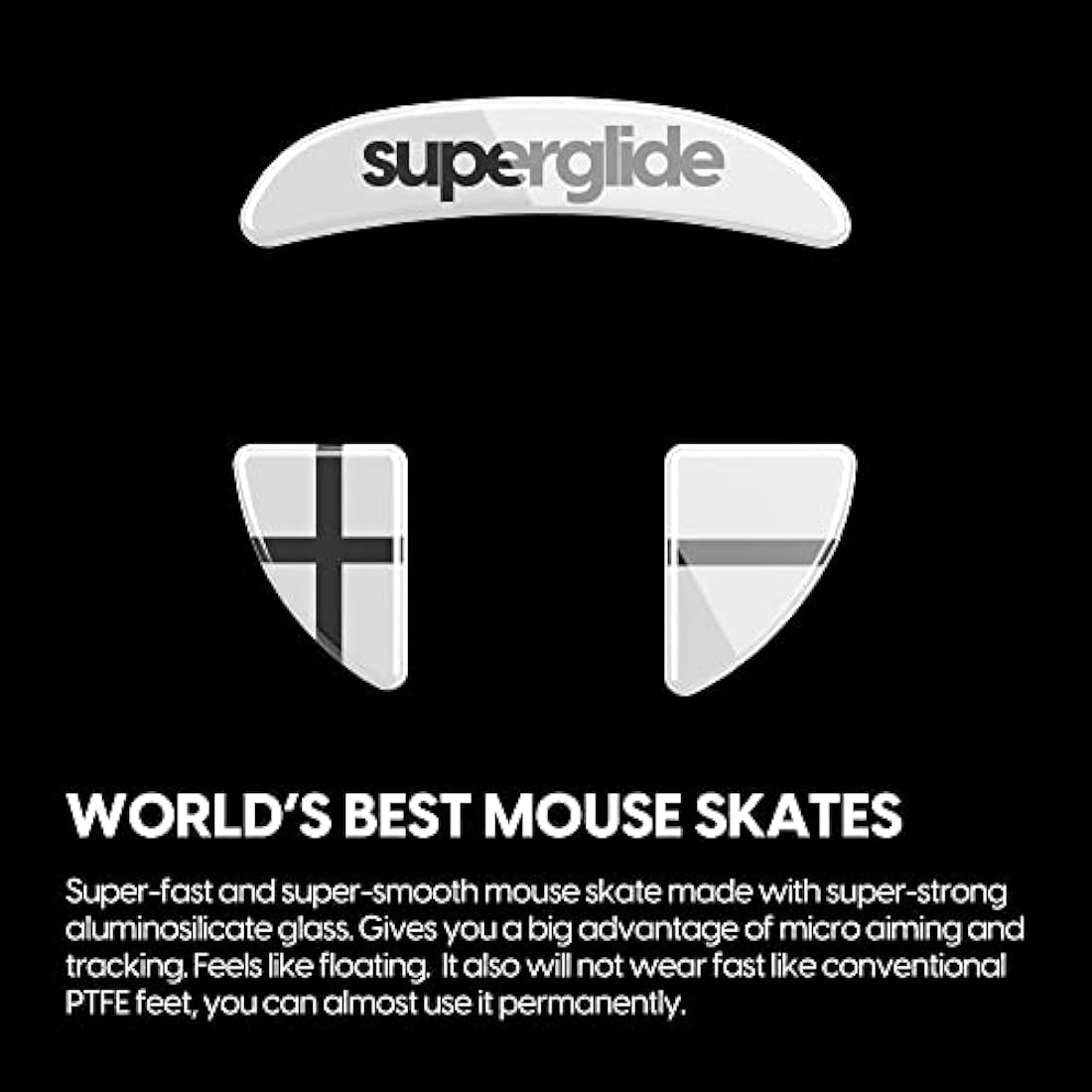 Superglide - Fastest and Smoothest Mouse Feet/Skates Made with Ultra Strong Flawless Glass Super Fast Smooth and Durable Sole for Xtrfy MZ1 Wireless