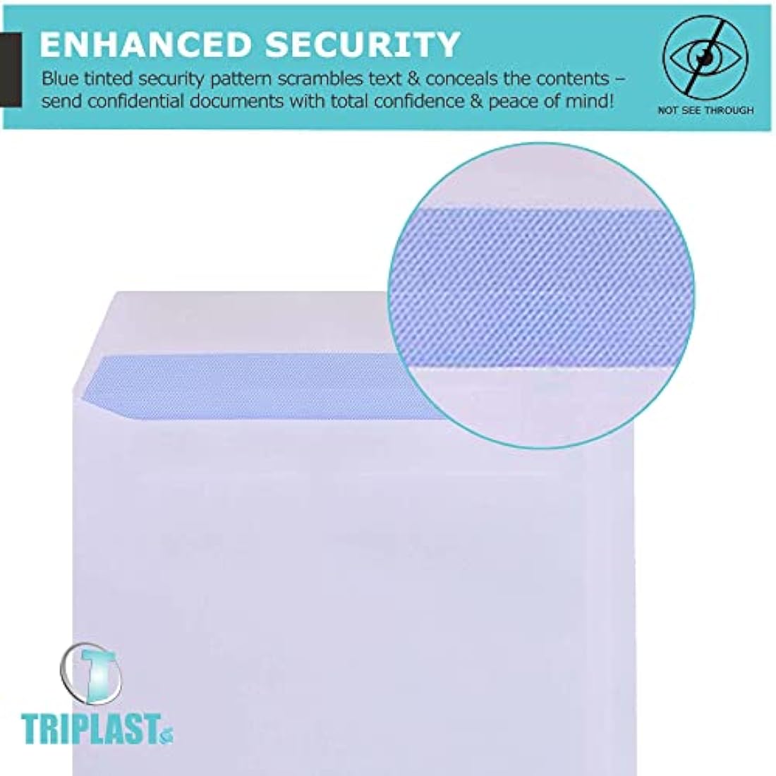 Triplast 100 x C5 White Self Seal Security Envelopes (Size: 229x164mm) | Fully Opaque, Self Sealing & Printer Safe Mailing Paper Envelopes | Ideal for Everyday Home, Office & Commercial Use