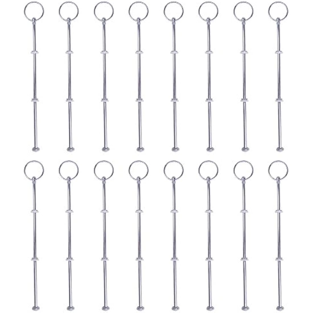 Rayinblue 16 Sets 3 Tier Cake Plate Stand Handle Fittings Silver for Tea Shop Room Hotel