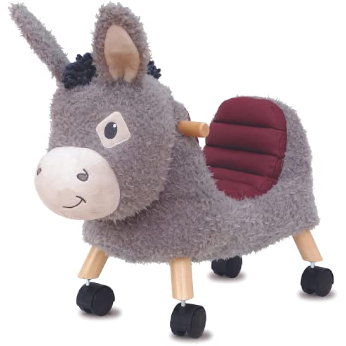 Little Bird Told Me - Bojangles Donkey Ride On Toy for Toddler 12+ Months Unisex - Soft Animal Toy on Wheels, Sturdy Wooden Frame, Wipe Clean Supportive Seat - British Brand Since 2007