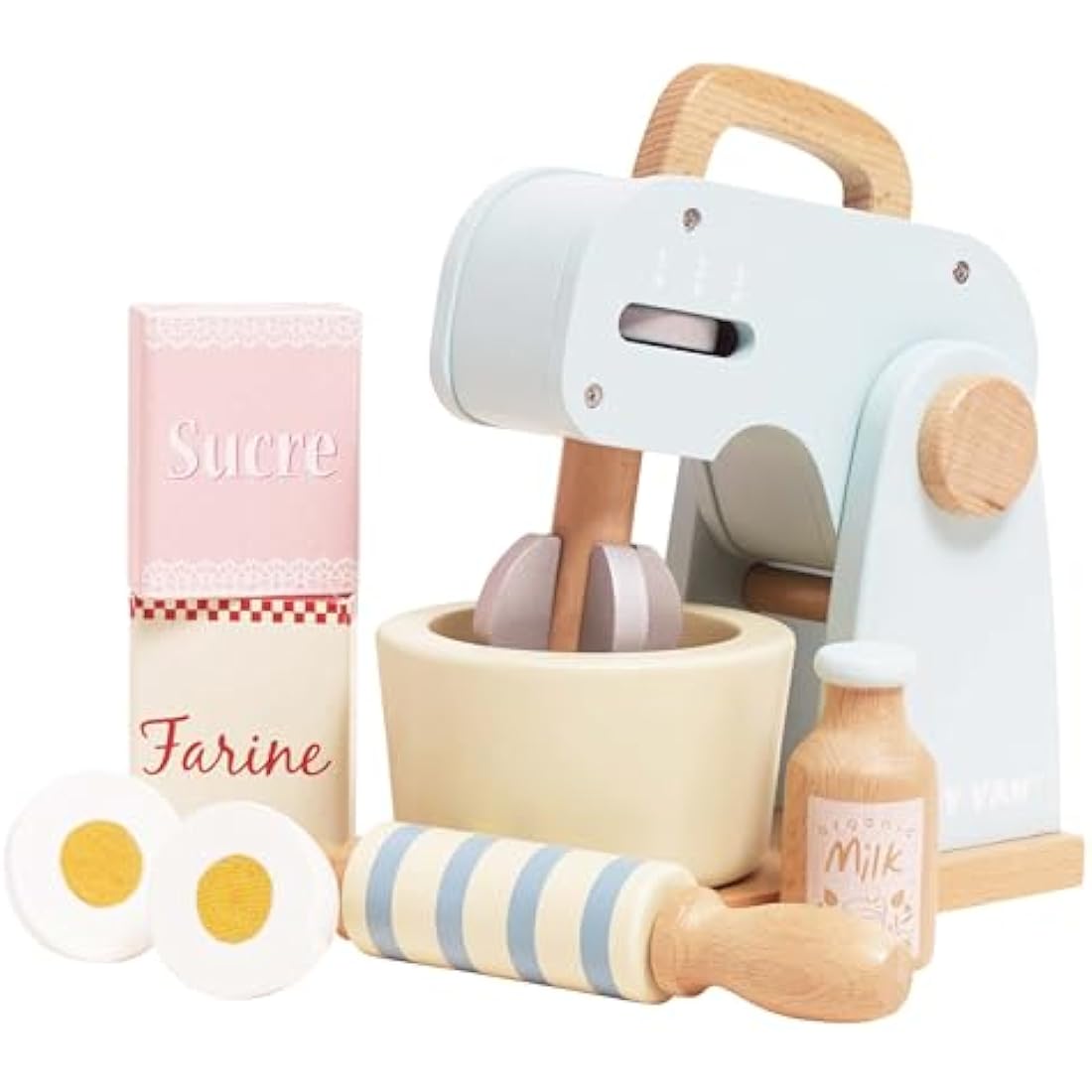 Le Toy Van - Honeybake Wooden Mixer Pretend Play Toy Set | Kids Role Play Toy Kitchen Accessories