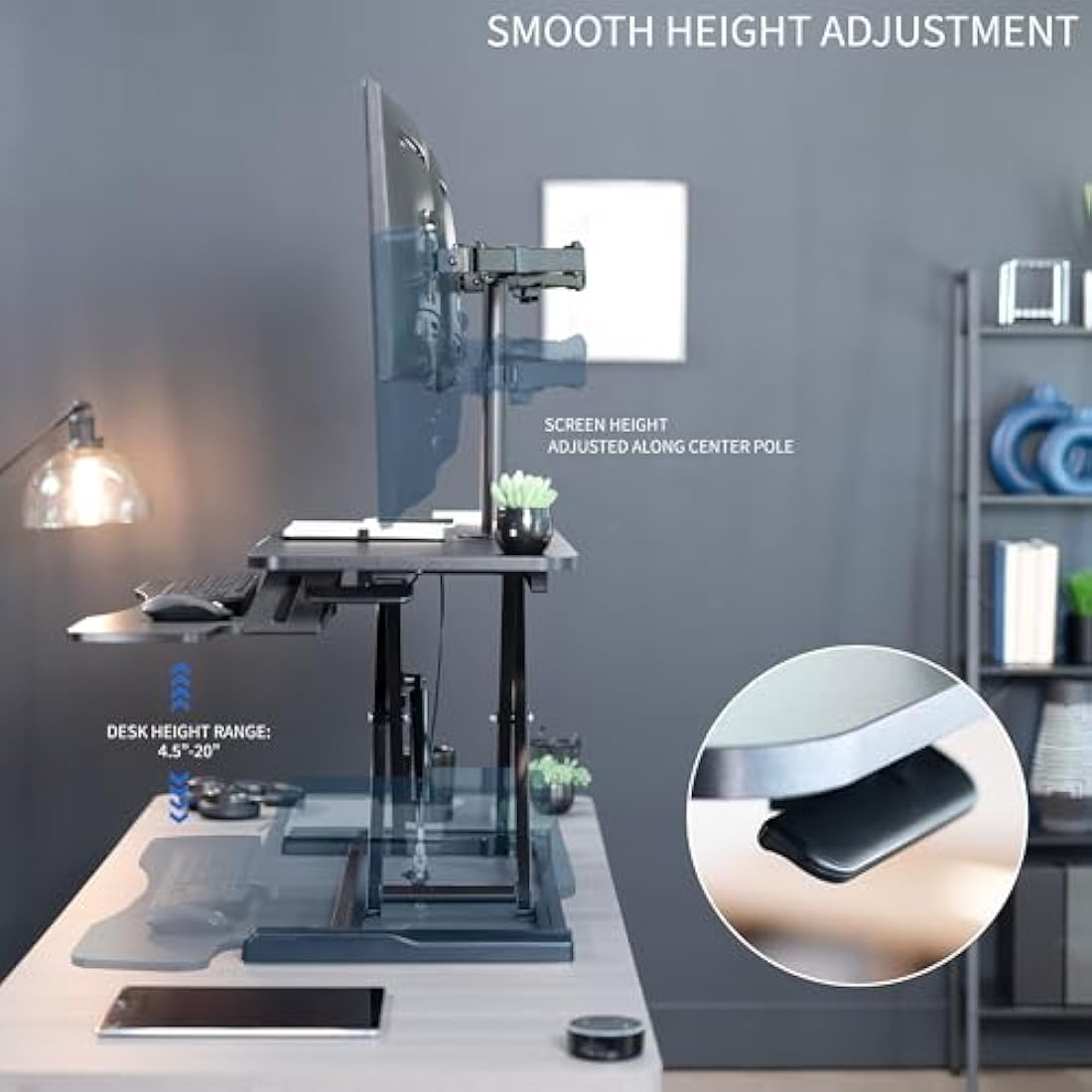 VIVO Height Adjustable 91cm Standing Desk Converter with Dual 13 to 30 inch Monitor Stand, Sit Stand Monitor Mount and Desk Riser, Black, DESK-V036K-M2