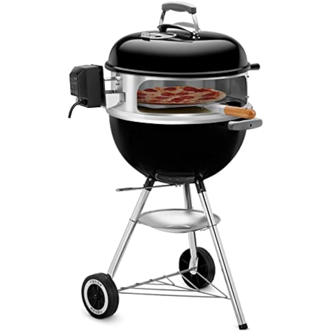 Onlyfire Stainless Steel Rotisserie & Pizza Ring Multi-Purpose BBQ Tool Kit for Weber 47 Kettle and Other Similar Charcoal Grills