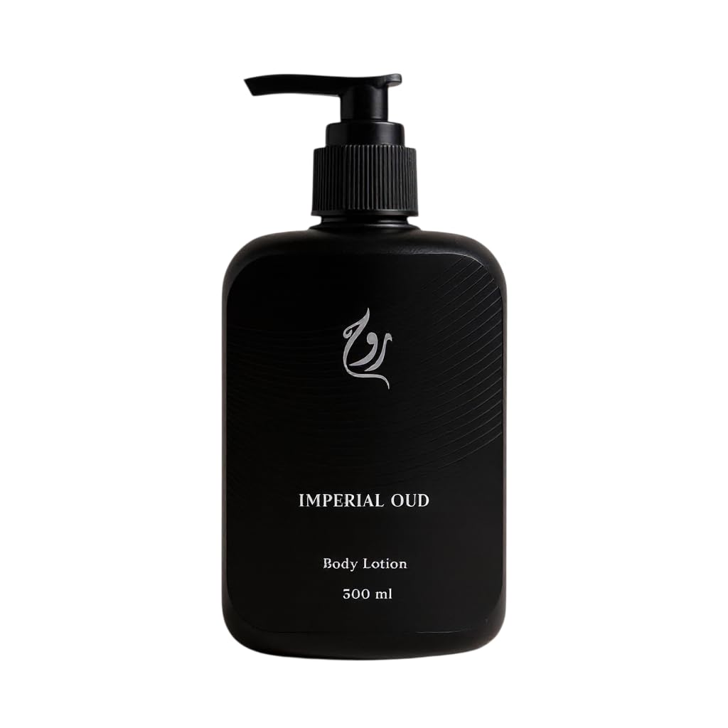 ROUH Imperial Oud Body & Hand Lotion 300ml ? Luxury Unisex Moisturising Cream with Amber Notes ? Deeply Hydrating, Non-Greasy Formula for Smooth, Soft