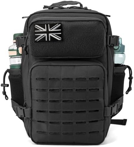 QT&QY Military Tactical Backpacks for Men Army Molle Daypack 25L/35L/45L Lage 3 Day Bug Out Bag Camping Hiking Rucksack with Bottle Holder