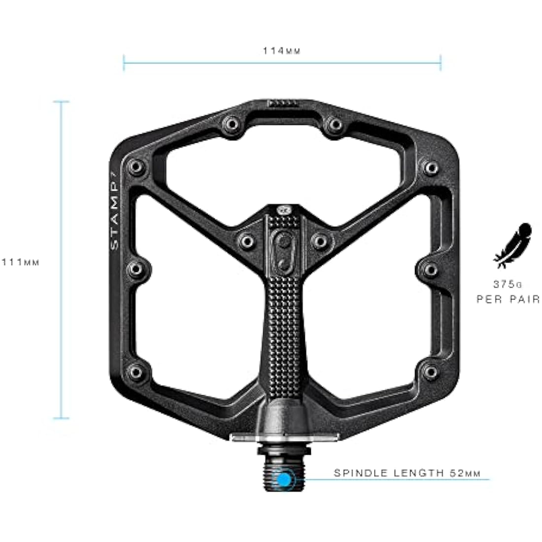 Crankbrothers Stamp MTB Pedal, Black, Metal, Adult, Mountain Bike