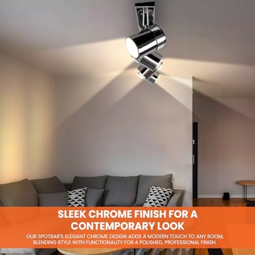 UKEW Modern 4 Way Ceiling Spotlight - Straight Bar Lighting with Adjustable Heads - Stylish Spotbar GU10 LED Light for Kitchen Living Room (Black)