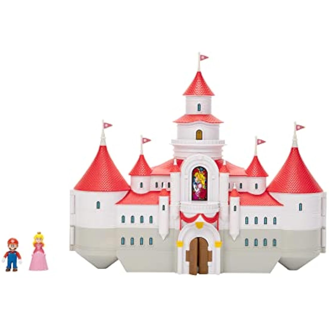 THE SUPER MARIO BROS. MOVIE – Mushroom Kingdom Castle Playset with Mini 1.25” Mario and Princess Peach Figures for Super Mario Fans Aged 3+