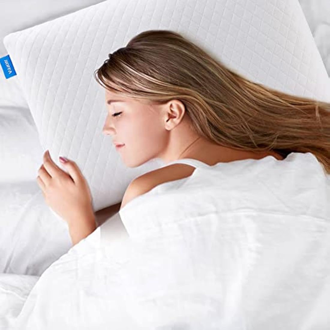 NOFFA Thin Pillow for Adults, 2.4” Slim Memory Foam Pillow Flat for Sleeping, Low Profile for Kids/Stomach Sleeper, Standard with Washable Cover