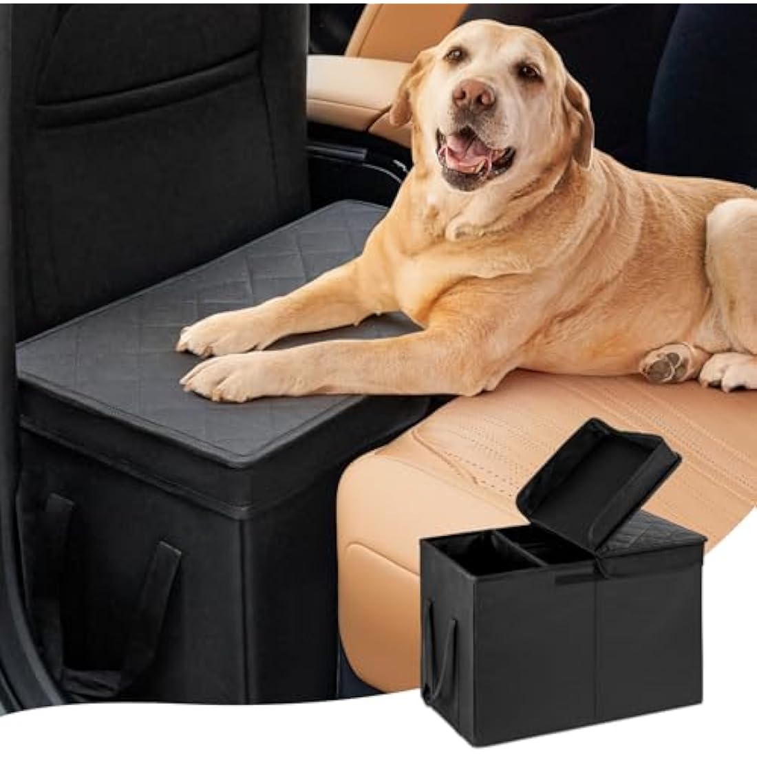 UNICITII Car Seat Extender for Large Dogs up to 120 LBS, Back Seat With Storage Organizer Gap Filler for Front or Back