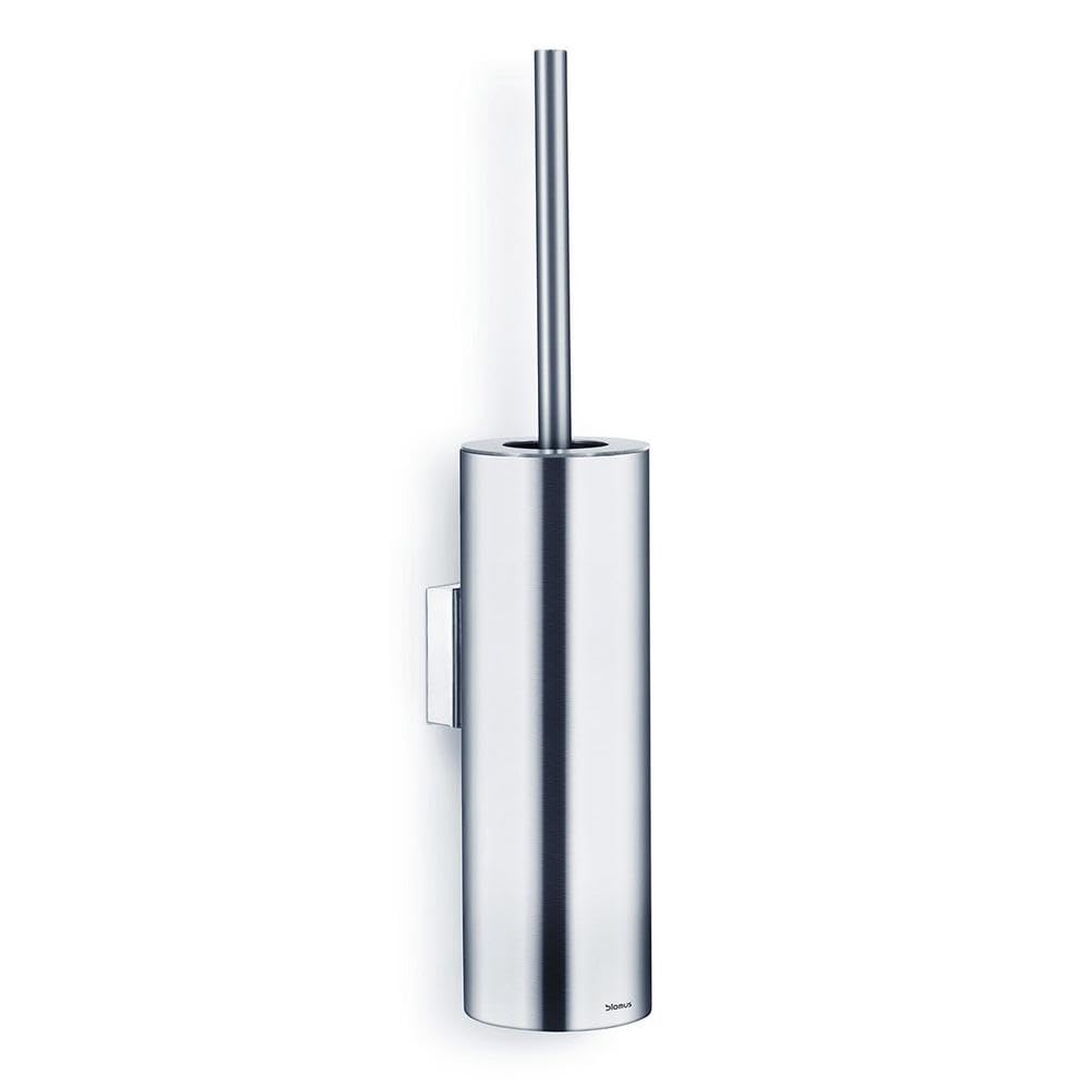 Blomus Wall-Mounted Toilet Brush, matt Brushed, closed NEXIO