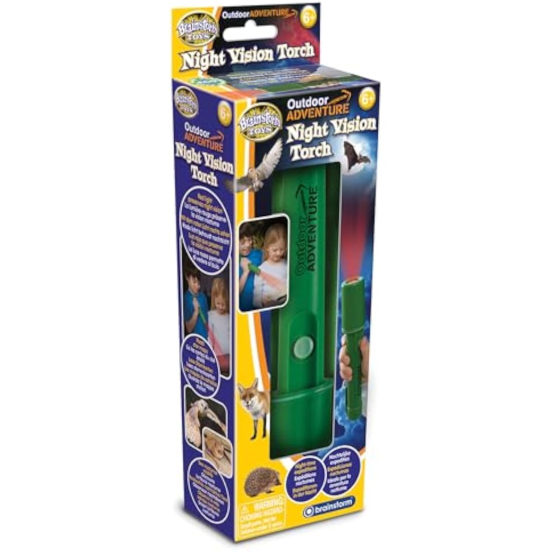Brainstorm Toys Outdoor Adventure Kids Night Vision Torch – Red Light Preserves Night Vision, Perfect for Outdoor Exploration and Adventures