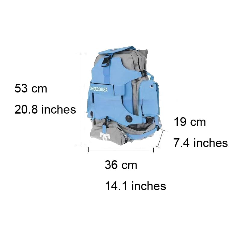 zalati Inline Skates Backpack Roller Skate Shoes Carrying Bag for Storage Easy to Carry Outdoor Sports - Blue, L