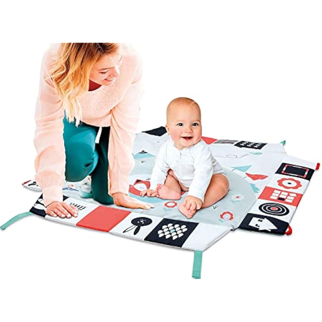 Clementoni 17319, Black And White Musical Play Mat For Babies With Soft Toys, 0 Months Plus