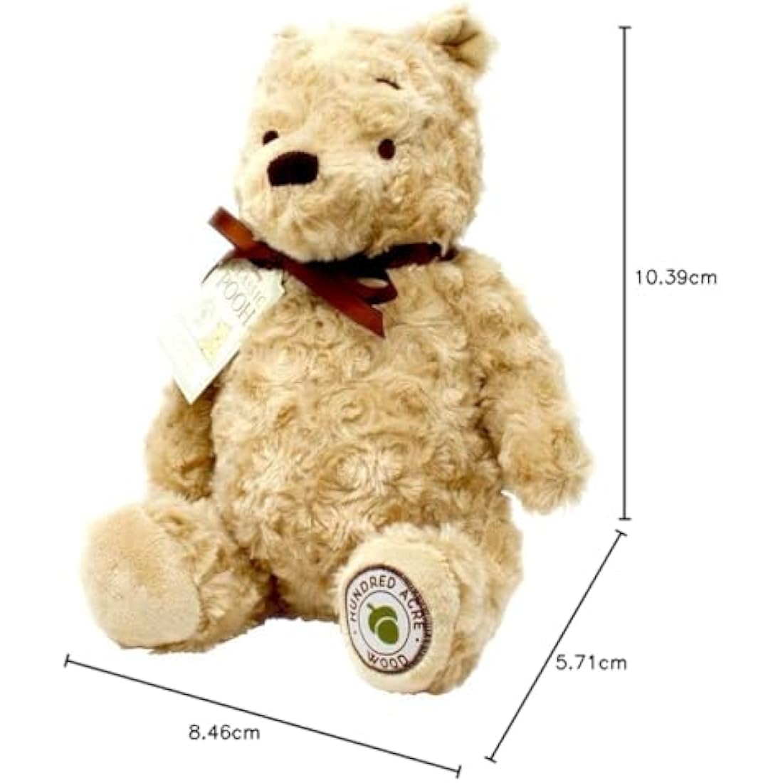 Rainbow Designs DN1463 Cuddly Classic Pooh & Friends Winnie The Pooh Soft Toy-Teddy Bear for Babies and Toddlers, Honey, Wood