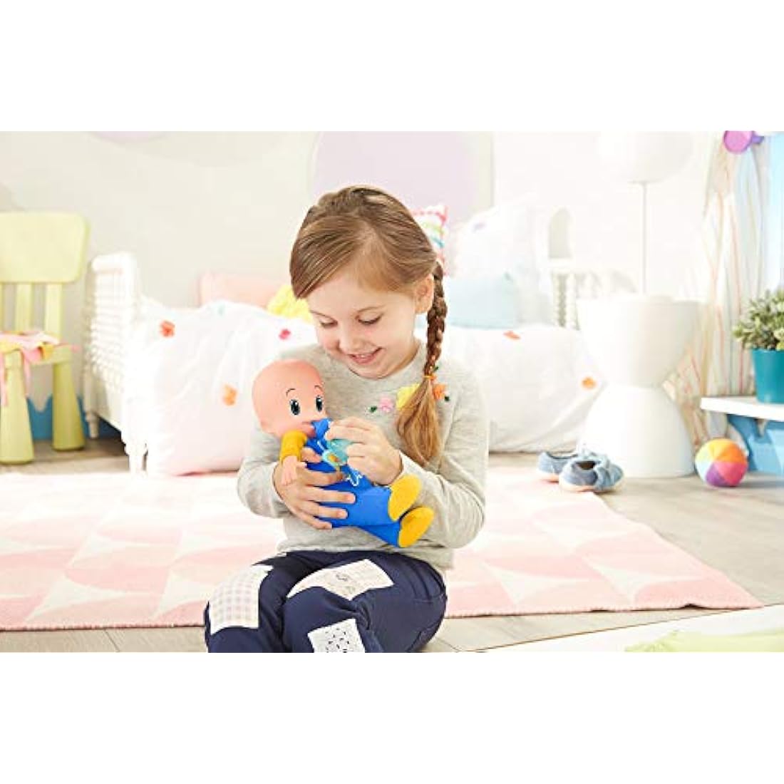 Cleo & Cuquin – doll cuquin, Mustache Pacifier, Multicoloured