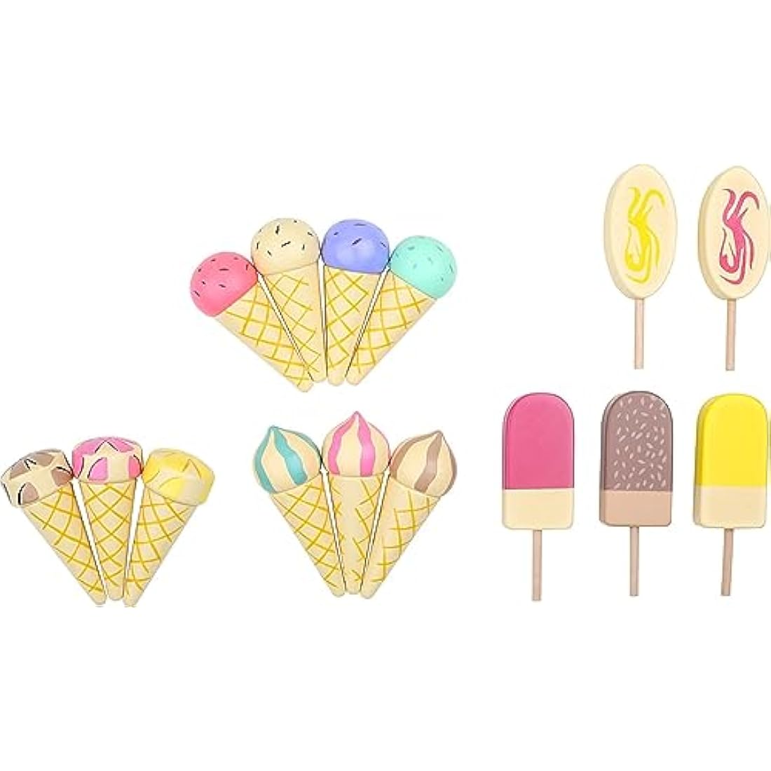 small foot movable wooden ice cream rack, accessories for grocery stores and children's kitchens, from 3 years, 1248