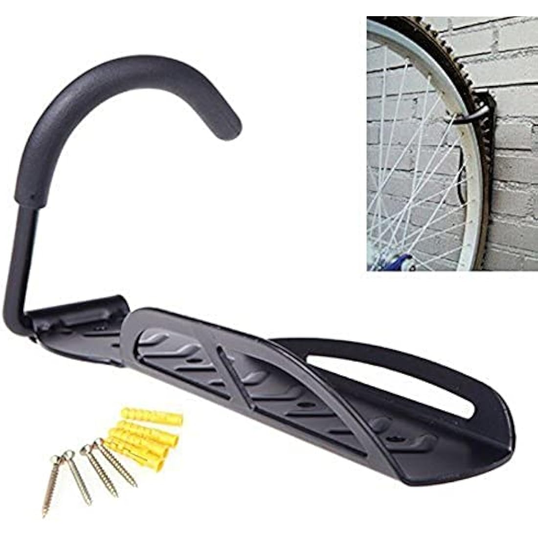 BERHICHAD Bicycle Holders Home Storage Rack Wall Mounted Hanger Hook 2 PCS (Black)