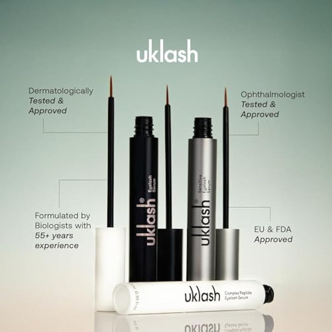 UKLASH Eyelash Growth Serum For Longer & Fuller Lashes - 3ml. Clinically Proven Formula for Naturally Longer Lashes and Extensions. Vegan & Cruelty-Free