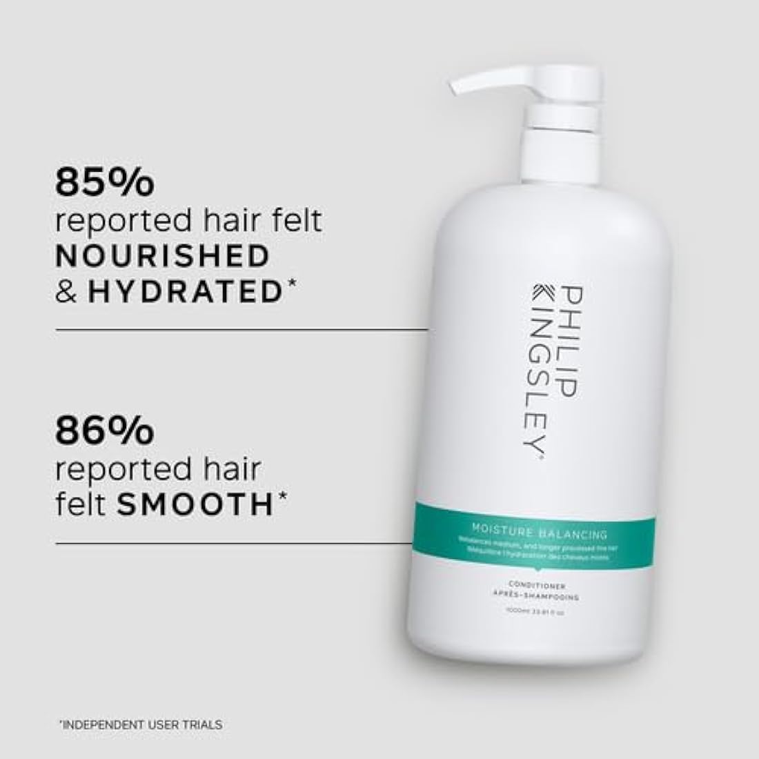 Philip Kingsley | Moisture Balancing Combination Conditioner | Restore Your Hair's Shine, Softness and Hydration | Nourishing Hydration and Moisturizing for Dry Hair | 1000ml