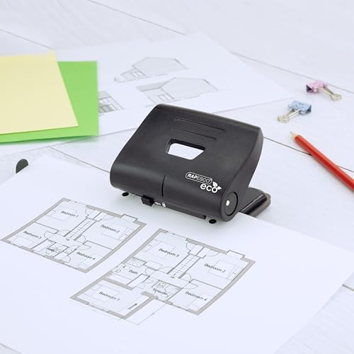 Rapesco 1757 Business Pack: ECO 2-Hole Punch, 22 Sheet Capacity, Black, Pack of 3