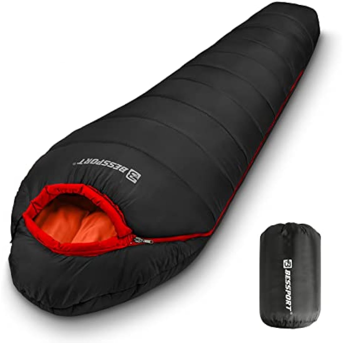 Bessport Sleeping Bag, 4 Seasons 0°C Sleeping Bag, Small Pack Size & Ultralight Outdoor Sleeping Bag, Mummy Sleeping Bag for Camping, Travel, Outdoor and Tent