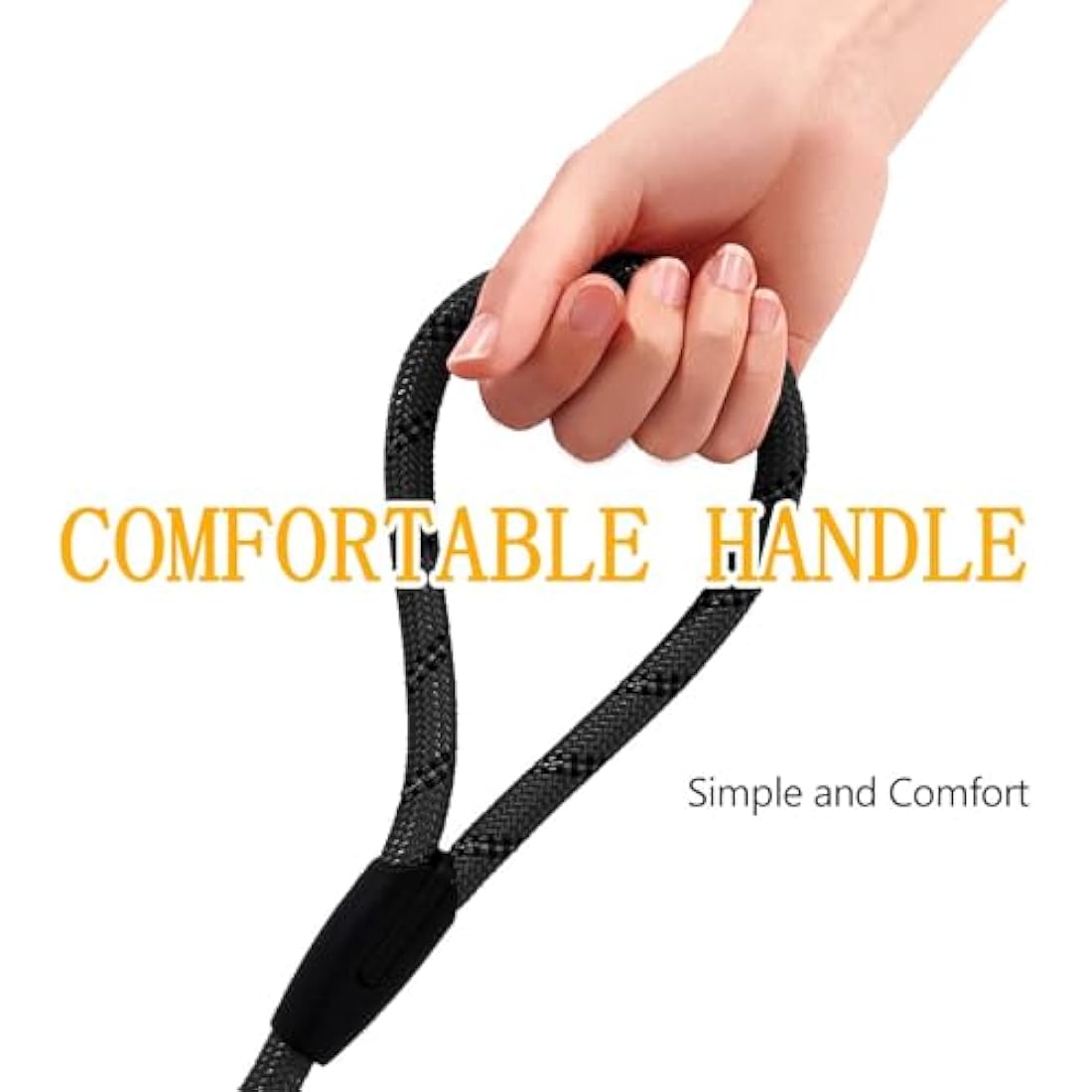 Aitodos® 1.8m Reflective Rope Dog Lead, Anti-Pull Dog Leash, Suitable for Training or Walking, Suit for Extra Large, Medium, Small Dogs, Diameter of Dog Leads 1.2cm, Black
